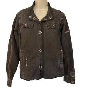 JanSport LiveWire Black Jean Jacket, Wired for sound! IPOD, Ladies Large, NWOT